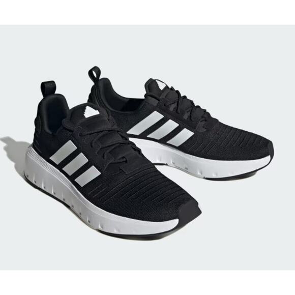 adidas Men's Swift Run 23 Black and White Sneakers Size 10.5 - New - Picture 2 of 9